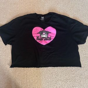 XL black cropped Sanrio Kuromi edgy T-shirt. 100% cotton
